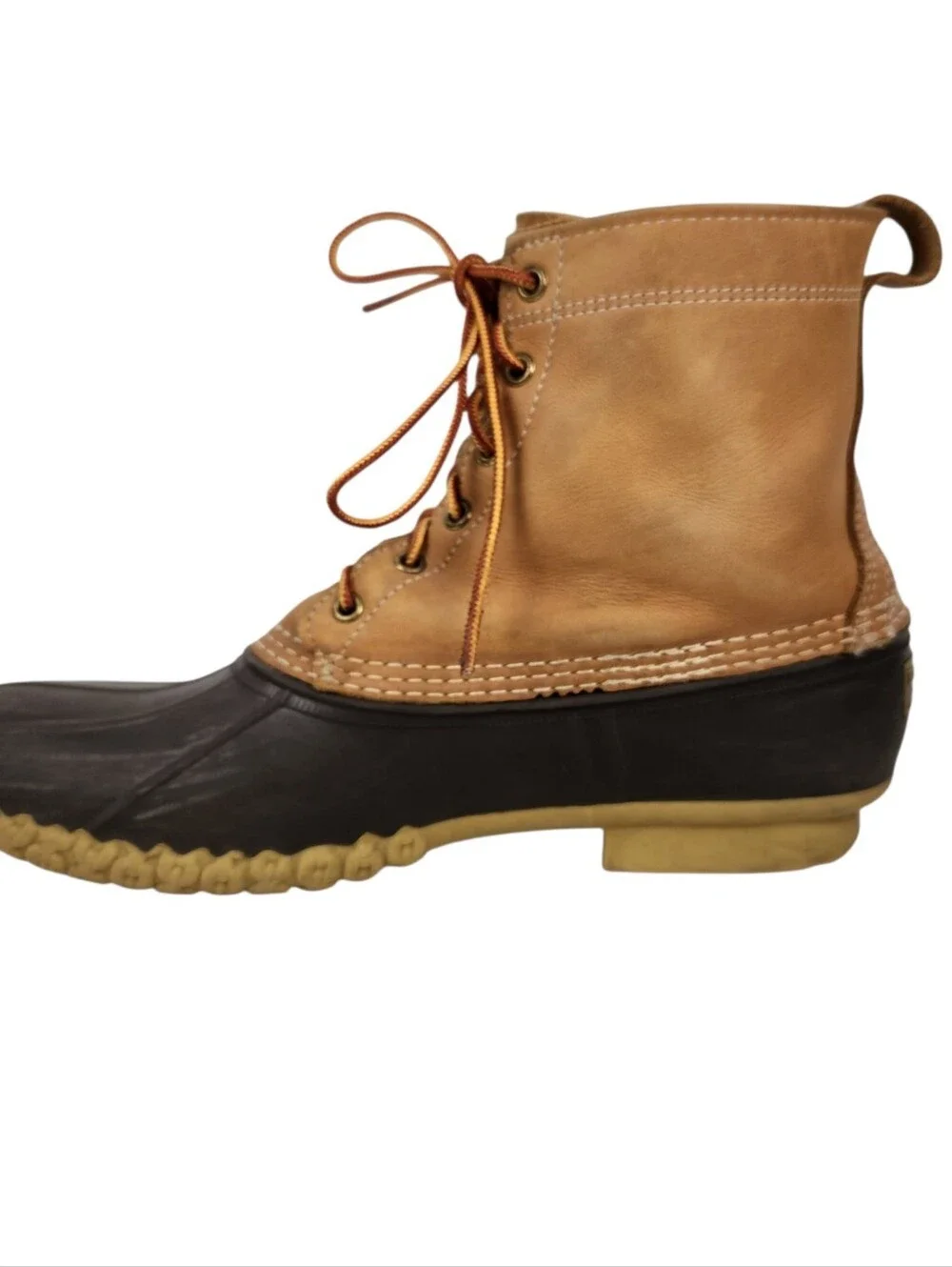 L.L. Bean Bean Boots Leather Rubber Duck Boots Made In Maine Mens Size 12 Narrow